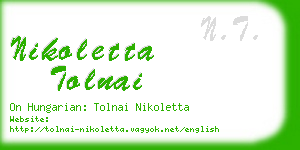 nikoletta tolnai business card